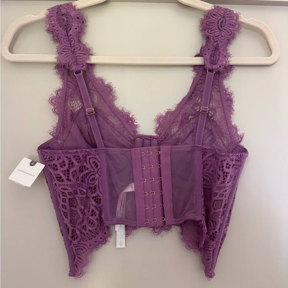 NWT Anthropologie The Giselle Lace Bustier Mauve  size Extra Small - Picture 5 of 5